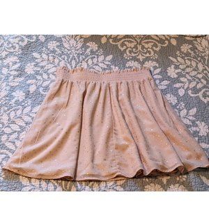 Pink Skirt with Golden Polka Dots